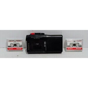 SONY M-425 MICROCASSETTE RECORDER & OEM TAPES TESTED WORKING
